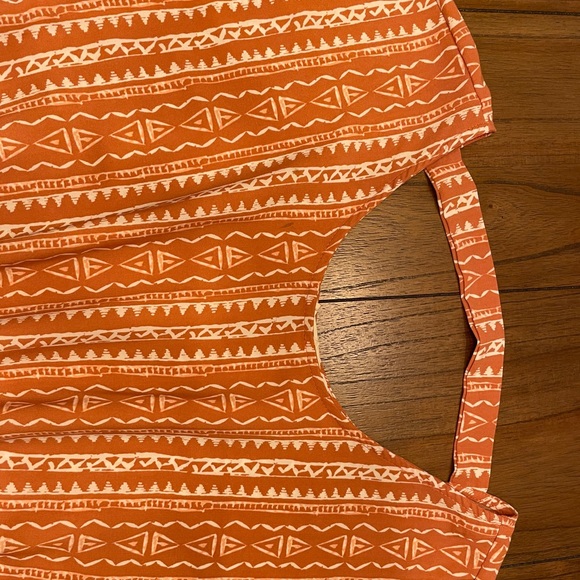Peach Aztec Dress with Pockets - Picture 3 of 6